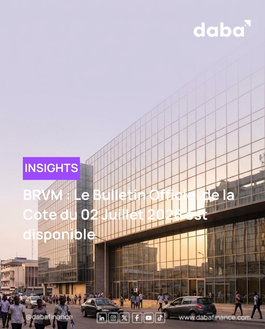 Image représentant le Bulletin Officiel de la Cote de la BRVM, un rapport de marché africain.