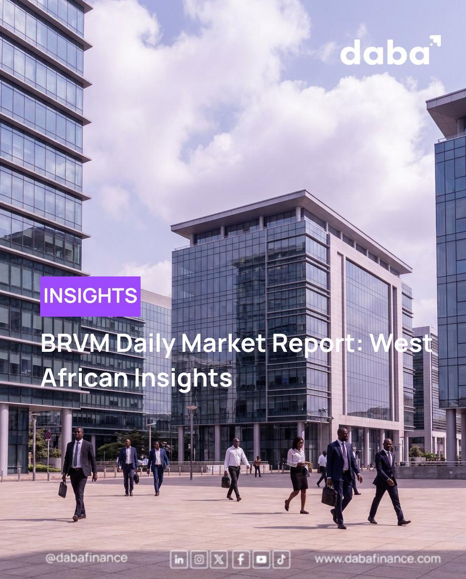 Chart showing West African stock market performance, BRVM Daily Market Report
