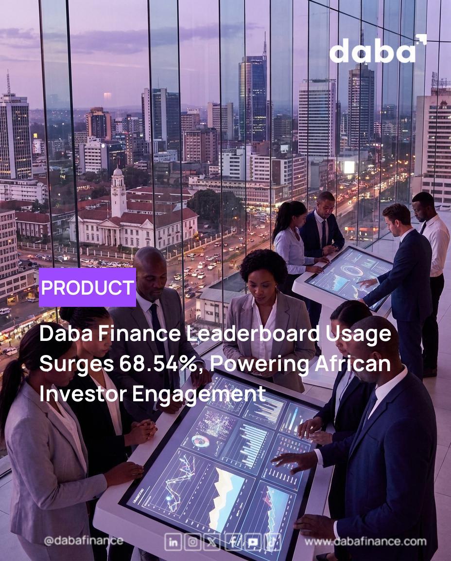 Screenshot of Daba Finance Leaderboard feature showing top investors and performance metrics.